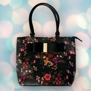Women’s Apt. 9 Brooklyn Bow Faux Leather Floral Shoulder Bag Purse Tote